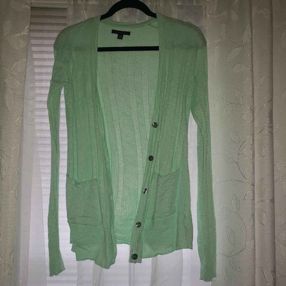 mint green cardigan